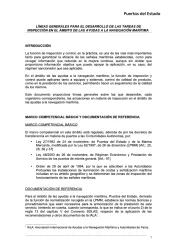 Líneas generales para el desarrollo de las tareas de inspección en el ámbito de las ayudas a la navegación marítima
