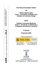 Recomendación E200 Señales Luminosas Marítimas Parte 2 – El Cálculo, la Definición y la Notación del Alcance Luminoso