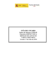 Guía del Usuario. Mensaje de listas de Carga y Descarga (COPRAR) portada del documento