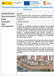 AP Barcelona - Nuevo acceso ferroviario. Vías de acceso y expedición/recepción en Nou Llobregat. Servicios afectados y consolidación de terreno Portada