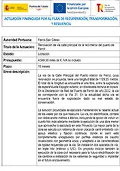 AP Ferrol - Renovación de vía calle principal de la red interior del puerto de Ferrol Portada
