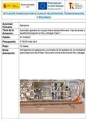 Barcelona Suministro aparatos de vía para Nuevo acceso ferroviario  Vías de acceso y expedición recepción en Nou Llobregat fase-1