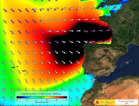 La borrasca Domingos deja un récord absoluto de altura de ola significante medida en las redes de boyas de Puertos del Estado La borrasca Domingos deja un récord absoluto de altura de ola significante medida en las redes de boyas de Puertos del Estado