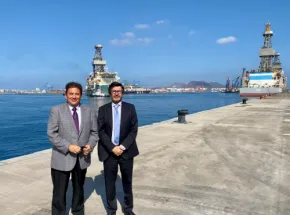 El presidente de Puertos del Estado analiza in situ con el presidente de la Autoridad Portuaria los nuevos proyectos para el Puerto de Las Palmas